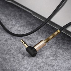 Кабель со встроенным микрофоном AUX Hoco UPA02 With Mic (2m) аудио угловой черный