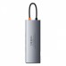 USB-Хаб Baseus Metal Gleam Series 9-in-1 (3xUSB3.0 + 4KHD+ TF + SD + Type-00019 PD + VGA + RJ45). gray