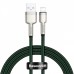 Кабель Baseus Cafule Metal Lightning 2.4A (1m) green