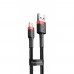 Кабель Baseus Cafule Lightning 2.4A (0.5m) red/black