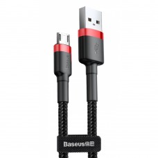 Кабель нейлоновый Baseus Cafule Micro USB 2.4A (1m) CAMKLF-B91 черно красный