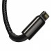 Кабель Baseus Tungsten Gold One-for-three Fast Charging Data 3-in-1 (Micro USB+Lightning+Type-C) 3.5 black