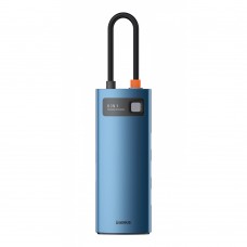 USB-Хаб Baseus Metal Gleam Series 6-in-1 (3xUSB3.0 + 4KHD + RJ45 + Type-C). blue