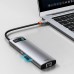 USB-Хаб Baseus Metal Gleam Series 8-in-1 (3xUSB3.0 + 4KHD + RJ45 + Type-C + TF + SD). blue