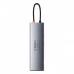 USB-Хаб Baseus Metal Gleam Series 5-in-1 30Hz Version (3xUSB3.0 + 4KHD + Type-C). gray