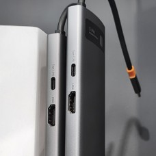 USB-Хаб Baseus Metal Gleam Series 5-in-1 30Hz Version (3xUSB3.0 + 4KHD + Type-C) WKWG020013