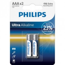 Набор батареек Philips AAA Ultra Alkaline Batteries (2 шт) (LR03E2B/10)