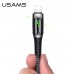 Кабель USAMS Lightning Smart Power Off Cable Raydan Series US-SJ470 |2m, 2.4A|