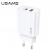 Адаптер сетевой USAMS T35 Fast Charger US-CC121 |1USB/1Type-C, 20W, PD3.0/QC|