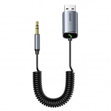 Аадаптер USAMS Aluminum Alloy Car Wireless Audio Receiver US-SJ504 |BT5.0, TF Card|