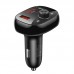 Адаптер автомобильный USAMS with Bluetooth FM Digital Display US-CC143 C25 |2USB/1Type-C, 3A/50W, QC/PD, TF|