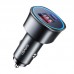 Адаптер автомобильный USAMS Dual Ports Digital Display Fast Car Charger US-CC146 C26 |1USB/1Type-C, 3A/95W, QC/PD|