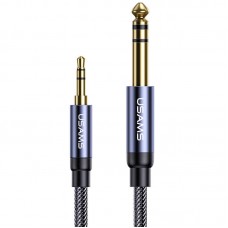 Кабель USAMS AUX 3.5mm to 6.35mm Aluminum Alloy Audio Cable US-SJ539 |1.2m, HiFi|