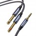 Кабель USAMS AUX 3.5mm to Dual 6.35mm Aluminum Alloy Audio Cable US-SJ540 |2m, HiFi|