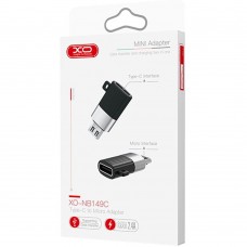 Переходник XO NB149C Type-C to microUSB Black