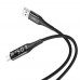 Кабель XO microUSB NB162 LED 2.4A/1m Black