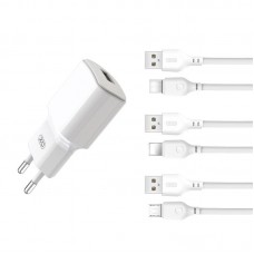 Сзу XO L73 2.4A/1USB + microUSB White