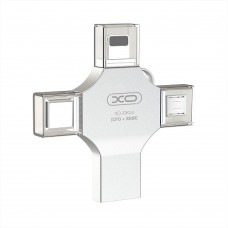 USB Flash Drive XO DK04 USB2.0 4 in 1 64GB цвет стальной