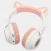 Наушники Bluetooth Borofone BO18 Cat ear с подсветкой и кото-ушками белые