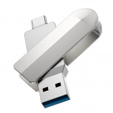 USB флешка двойная Hoco UD10 32 GB USB 3.0 и Type C серебристая