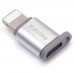 Адаптер микроЮСБ на iPhone 5 6 7 - металлический Remax RA-USB2