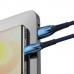 Кабель 2 метра Baseus Glimmer Series Fast Charging USB to Type-C 100W 2m  CADH000503 голубой