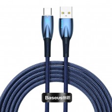 Кабель 2 метра Baseus Glimmer Series Fast Charging USB to Type-C 100W 2m  CADH000503 голубой