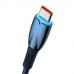 Кабель 2 метра Baseus Glimmer Series Fast Charging USB to Type-C 100W 2m  CADH000503 голубой