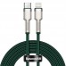 Кабель 2 метра PD Baseus Cafule Series Metal Data Cable Type-C to iPhone 2m CATLJK-B06 зеленый