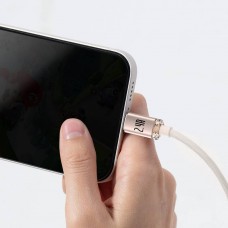 Кабель 2-метровый Baseus Crystal Shine Fast Charging USB to iPhone 2.4A 2m CAJY001204 розовый