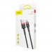 Кабель 50 см Baseus cafule Cable Type-C 3A 0.5m CATKLF-A91 красно чёрный