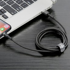Кабель 50 см Baseus cafule Cable USB For iPhone 2.4A 0.5m CALKLF-AG1 черно серый