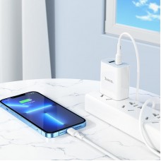 Кабель PD скоростной Hoco X83 Type-C - Lightning 3A 20W 1m белый