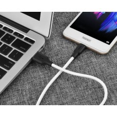 Кабель гибкий силиконовый 2м  HOCO X21 Plus Silicone Lightning 2m Black&White