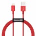 Кабель красный Baseus Superior Series Fast USB to iPhone 2.4A 1m CALYS-A09