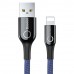Кабель с автоотключением Baseus Lightning C-shaped Light Intelligent power-off Cable CALCD-03 синий