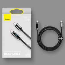 Кабель с экраном Baseus Display Fast Charging Data Cable Type-C to Type-C 100W 1m CATSK-B01 черный