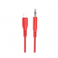Переходник кабель Hoco UPA18 Lightning to Jack 3.5 AUX 1m красный