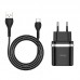 Сетевой блок питания Hoco C12Q QC 3.0 18W и кабель Type-C набор чёрный