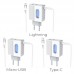Адаптер сетевой HOCO C75 с неотделяемым кабелем Type-C 2USB 2.4A