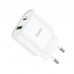 Блок питания зарядное устройство HOCO Lineal C95A 1 USB + 1 Type-C 20W белый