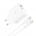 Блок питания зарядный HOCO C113A Awesome PD65W dual port (1A1C) комплект Type-C to Type-C белый