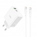 Блок питания зарядный HOCO C113A Awesome PD65W dual port (1A1C) комплект Type-C to Type-C белый