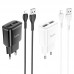 Комплект блок с кабелем HOCO c88a Star round dual port charger set Lightning Cable черный