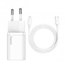 Набор блок и кабель Baseus Super Si PD Charger 20W + Cable Type-C to Lightning TZCCSUP-B02