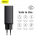 Зарядное устройство Baseus GaN2 Lite Quick Charger USB + Type-C 65W (CCGAN2L-B01) черное