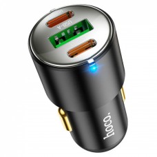 Автомобильное зарядное устройство Hoco NZ6 45W (2 Type-C + 1 USB) сам адаптер черный