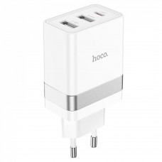 Адаптер питания блок Hoco N21 Pro Tourer 30W (2xUSB + Type-C) white