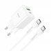 Комплект для заряда блок и кабель Hoco N28 Founder 20W ( USB + Type-C) + кабель Type-C to Type-C (1m) white