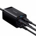 Сзу Baseus GaN3 Pro 65W (2 Type-C + 2 USB) + кабель Type-C to Type-C 100W (1m) black